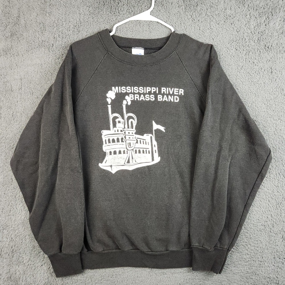 Vintage Mississippi River Brass Band Sweatshirt Men's Extra Large Faded USA Made